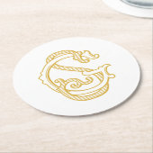 GSモノグラムまたはSGモノグラムコースター ラウンドペーパーコースター (アングル)
