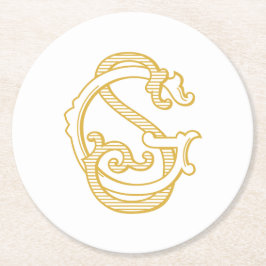 GSモノグラムまたはSGモノグラムコースター ラウンドペーパーコースター