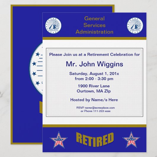GSA退職招待状 招待状 (正面/裏面)