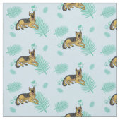 gsdの青のやし ファブリック (見本)