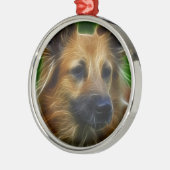 GSDドイツの羊飼いの写真 メタルオーナメント (左)