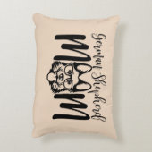 GSDドイツの羊飼いママon Beige アクセントクッション (裏面(縦))