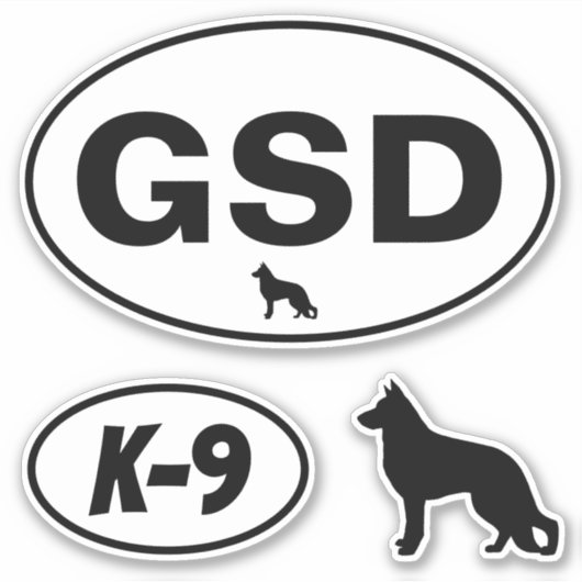 GSDドイツ羊飼い犬K-9オーバルシールセット シール (正面)