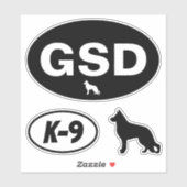 GSDドイツ羊飼い犬K-9オーバルシールセット シール (シート)