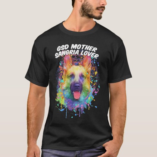 GSDマザー・サンリア・ドイツの羊飼い動物 Tシャツ (正面)