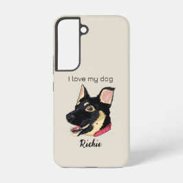 GSD子犬のイラスト モノグラム ドッグギフト SAMSUNG GALAXY S22ケース