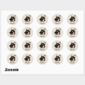 GSD子犬イラストモノグラム ドッグギフト ラウンドシール (シート)