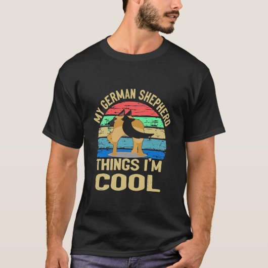GSD004 – 私のドイツの羊飼い私はカッコいいヴィンテージ Tシャツ (正面)