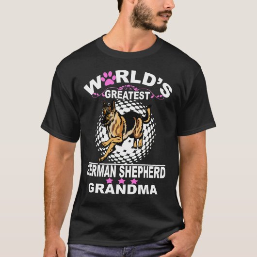 GSD072 - 世界で最も偉大なジャーマンシェパードの祖母 Tシャツ (正面)
