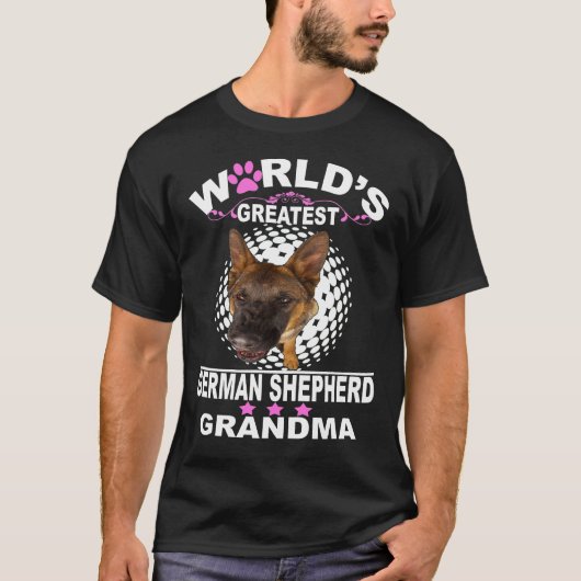 GSD088 – 世界最大のドイツの羊飼い祖母 Tシャツ (正面)