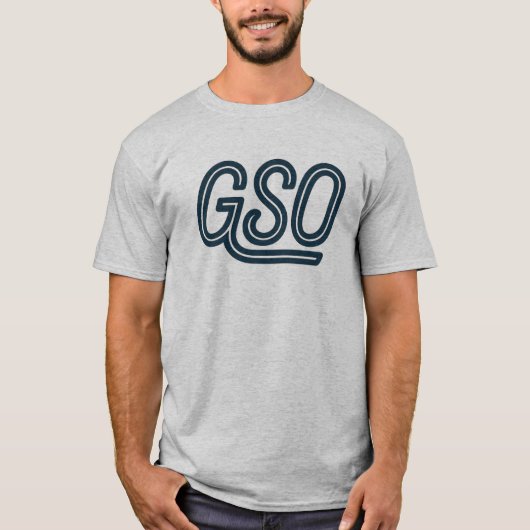 GSO Greensboro Airport Code - はっきりした North Carolin Tシャツ (正面)