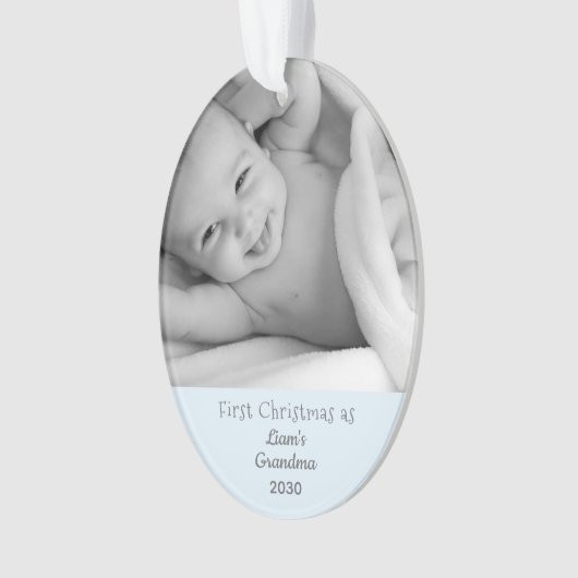 GSon 1stクリスマスフォトパーソナライズされたネーム オーナメント (正面)