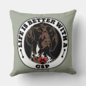 GSPの犬種の方が人生は良い クッション (裏面)