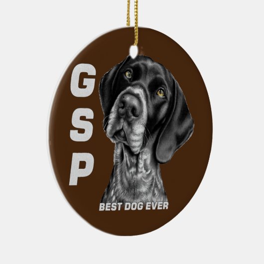 GSPドイツ短毛ポインタードッグママパパ 最高の セラミックオーナメント (右)