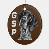 GSPドイツ短毛ポインタードッグママパパ 最高の セラミックオーナメント (左)