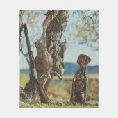 GSP付きウサギ狩り フリースブランケット (正面)