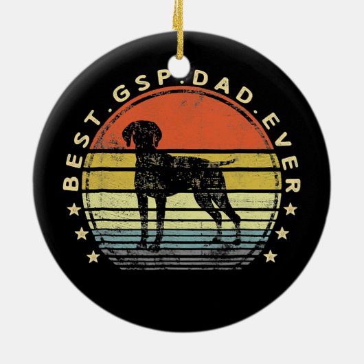 GSP最高のパパエバー犬の恋人の父の日 セラミックオーナメント (裏面)