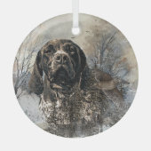 GSP、ドイツ語ポインタ ガラスオーナメント (正面)