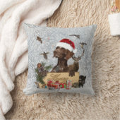 Gsp、犬のクリスマス クッション (ブランケット)