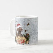 Gsp、犬のクリスマス コーヒーマグカップ (正面左)