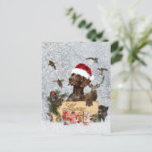 Gsp、犬のクリスマス シーズンポストカード (スタンド正面)