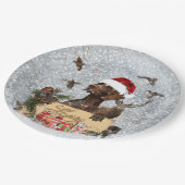 Gsp、犬のクリスマス ペーパープレート (アングル)