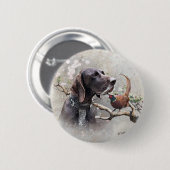 GSP Hunting Art – Precision, Passion, and Pheasant 缶バッジ (正面&裏面)