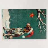 GSP Pointing at the Christmas Star Hat ジグソーパズル (横)