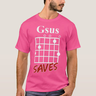 Gsus救 Chordギタおもしろいーラバーギフト Tシャツ