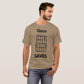 Gsus Saves Jesus Saves Chord Pun friends friends Tシャツ (正面フル)