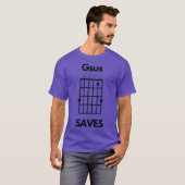 Gsus Saves Jesus Saves Chord Pun friends Tシャツ (正面フル)