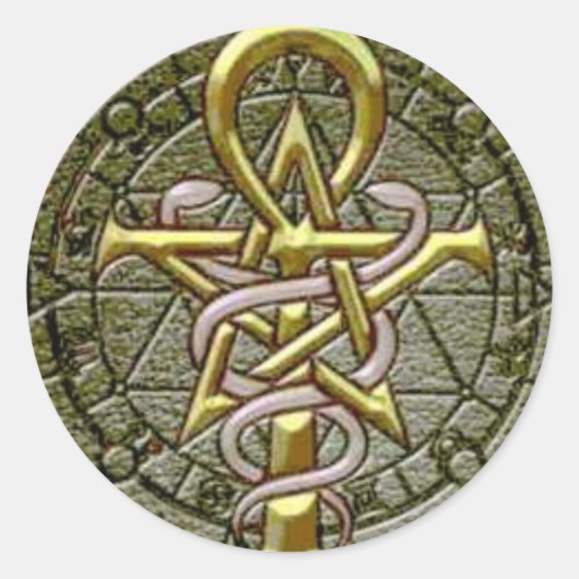 GSWの円形のロゴのステッカー ラウンドシール (正面)