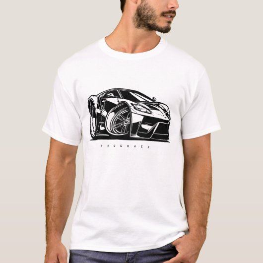 GT40第2世代漫画アートカー愛好家 Tシャツ (正面)