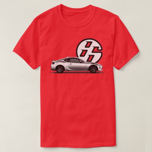 GT86サイドホワイトブラック Tシャツ (デザイン正面)