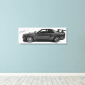 GT-R BNR34 キャンバスプリント (インサイチュ (ウッドフロア))
