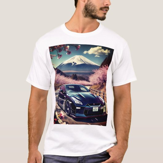 GT-R Japan nissan japanese car initial D drift Tシャツ (正面)