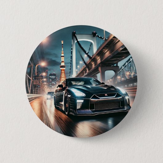 GT-R nissan tokyo japan japanese car daikoku 缶バッジ (正面)