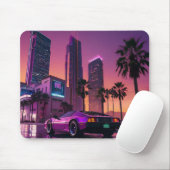 GTA 6 Vibeマウスパッド – ネオンシティサンズのレトロ車 マウスパッド (マウス)