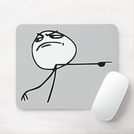 GTFOは人の激怒の顔の漫画のミームを出します マウスパッド (マウス)