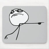 GTFOは人の激怒の顔の漫画のミームを出します マウスパッド (正面)