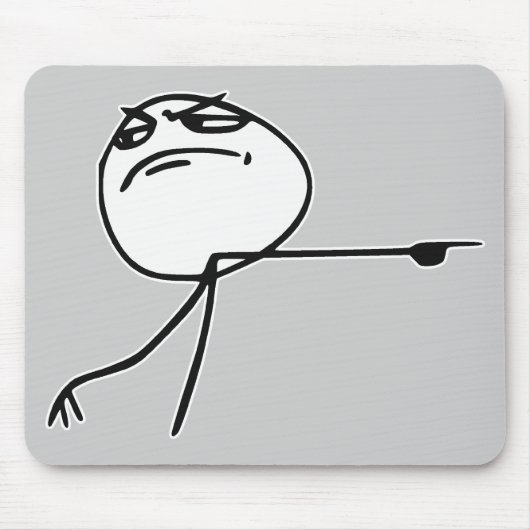 GTFOは人の激怒の顔の漫画のミームを出します マウスパッド (正面)