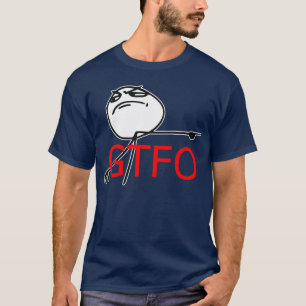 GTFOは人の激怒の顔の漫画のミームを出します Tシャツ