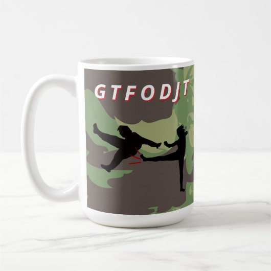 GTFODJT F Out DJTアンチ・トランプ コーヒーマグカップ (左)