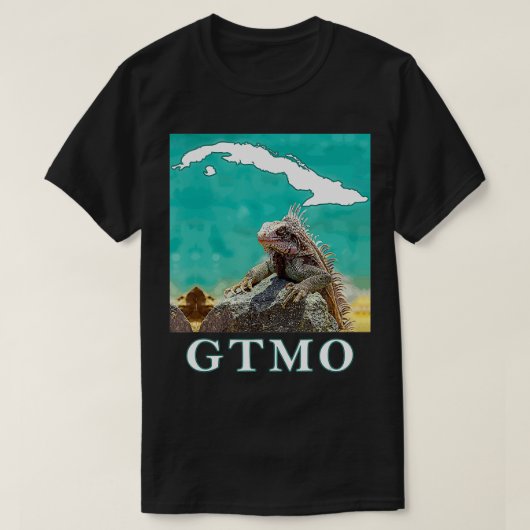 GTMOイグアナグアンタナモ湾キューバ Tシャツ (デザイン正面)