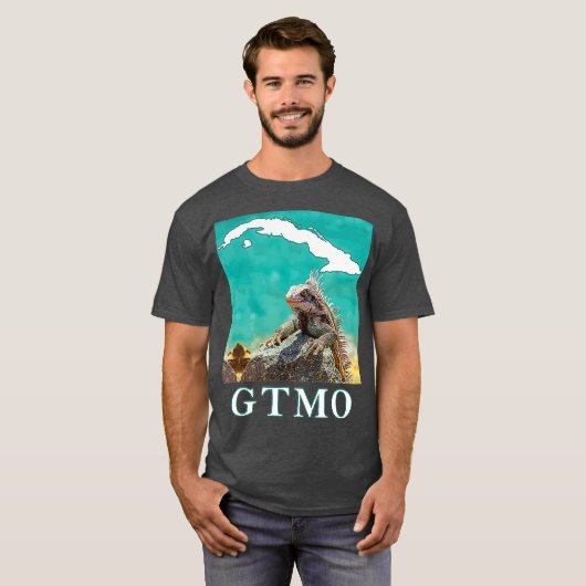 GTMO Iguana  Guantanamo Bay Cuba Tシャツ (正面フル)