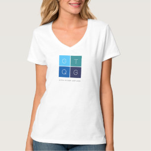 GTQG女性VネックT型 Tシャツ