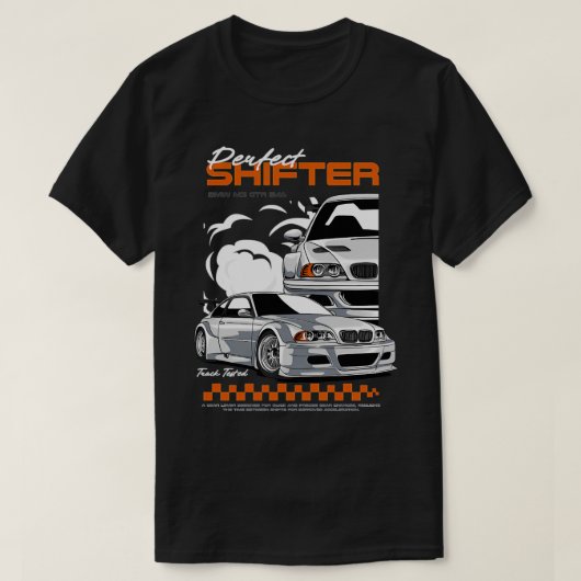 Gtr E46パーフェクトシフター Tシャツ (デザイン正面)