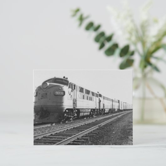 GTWディーゼルエンジン#9008列車#92東行 ポストカード (スタンド正面)