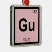 Gu – ガム化学周期表記号 メタルオーナメント (右)