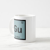 Gu - グラム化学周期表シンボル コーヒーマグカップ (正面左)